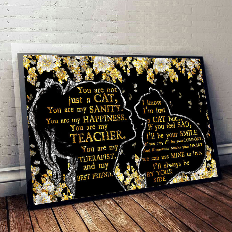 You're Not Just A Cat Faux Glitter Pattern Print Poster