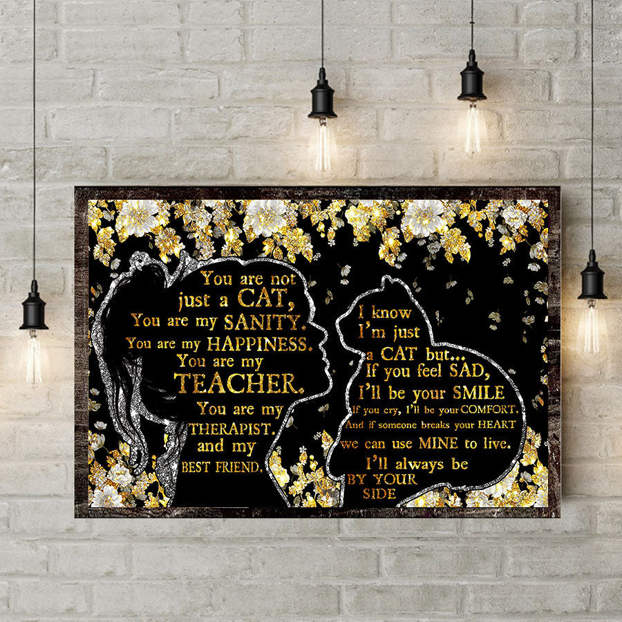 You're Not Just A Cat Faux Glitter Pattern Print Poster