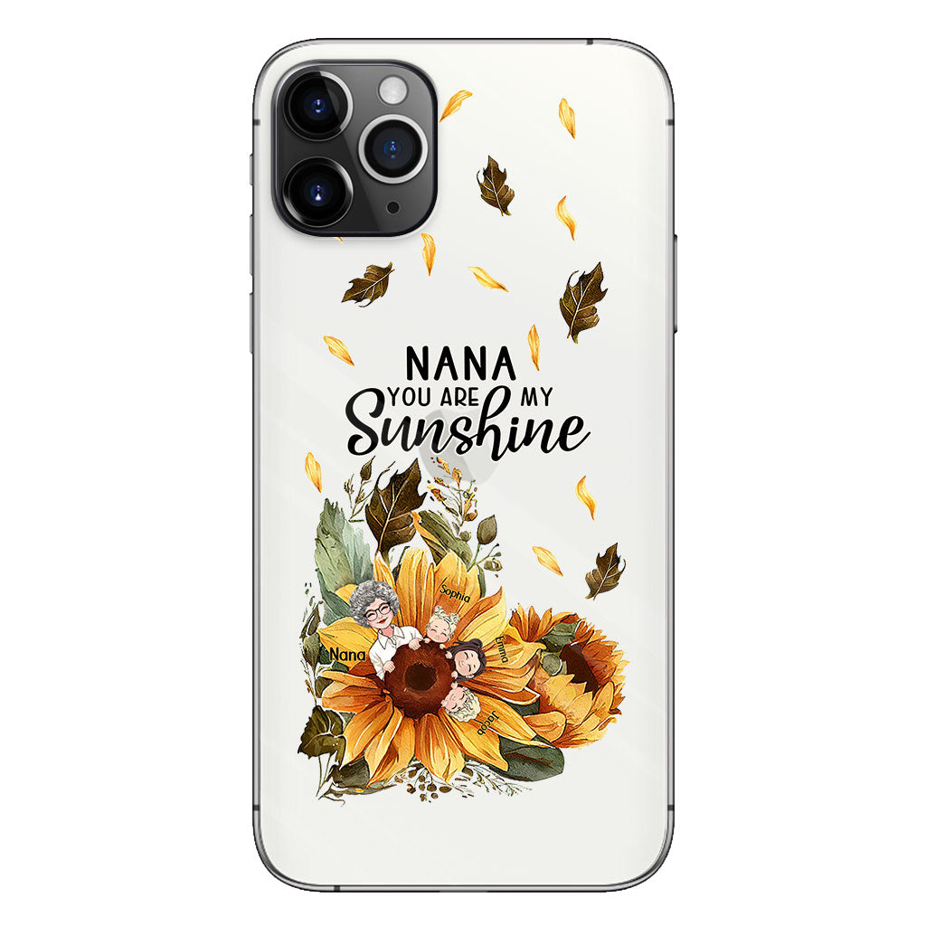 Nana You Are My Sunshine - Personalized Grandma Clear Phone Case