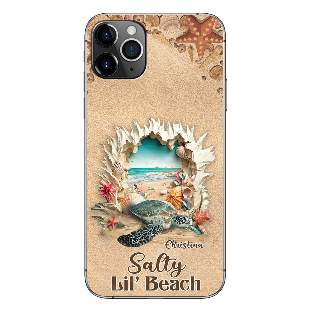Salty Lil' Beach 3D Effect Pattern - Personalized Turtle Phone Case