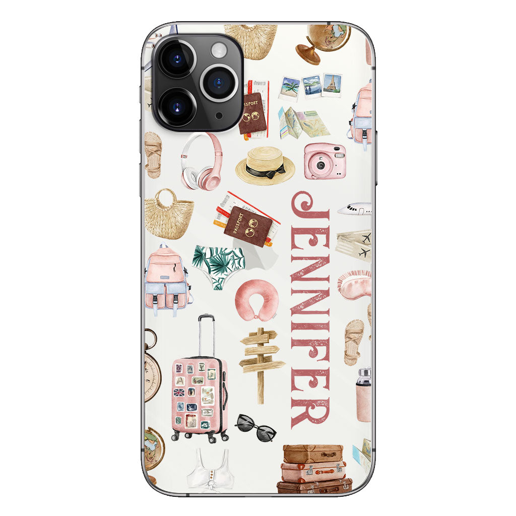 Just A Girl Who Loves Traveling - Personalized Travelling Clear Phone Case