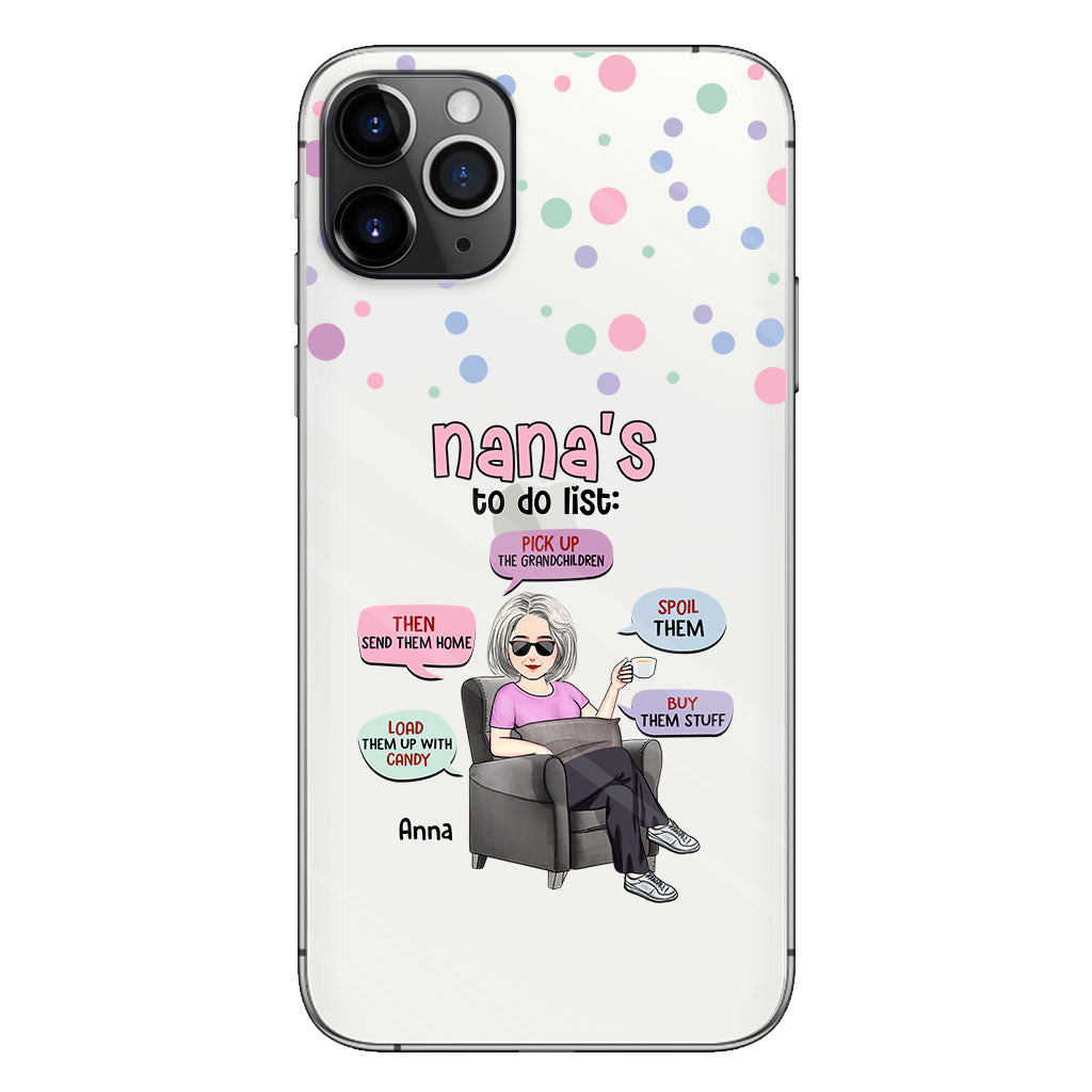 Nana's To Do List - Personalized Grandma Clear Phone Case