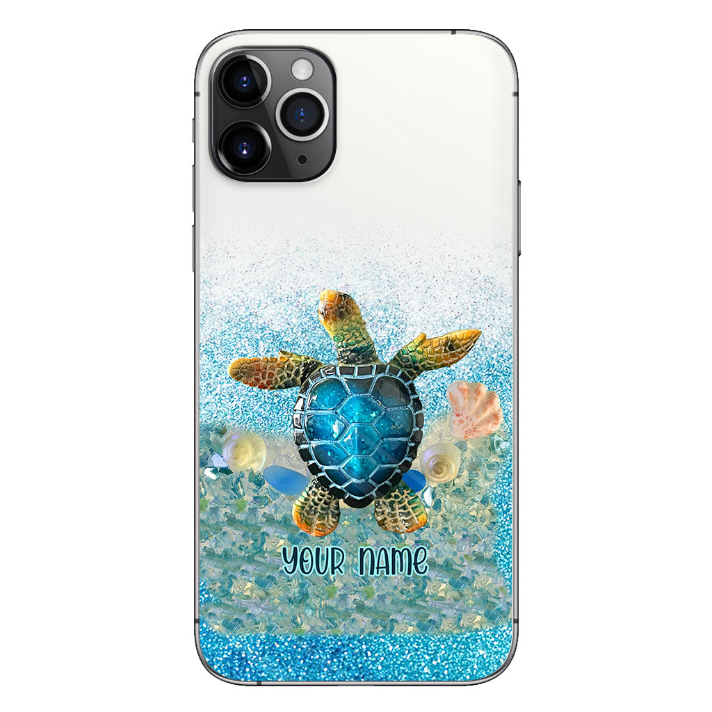 Under The Sea - Personalized Turtle Clear Phone Case
