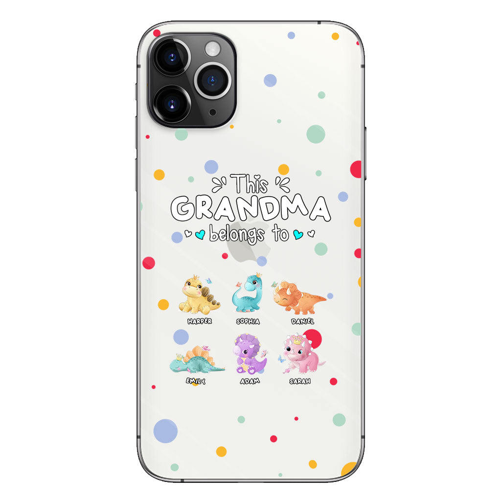 This Grandma Belongs To - Gift for grandma, aunt, uncle, grandpa, mom, dad - Personalized Clear Phone Case
