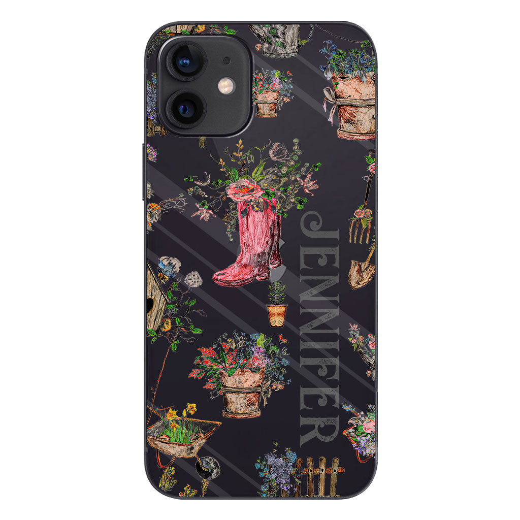 Lovely Gardening Items - Personalized Gardening Clear Phone Case