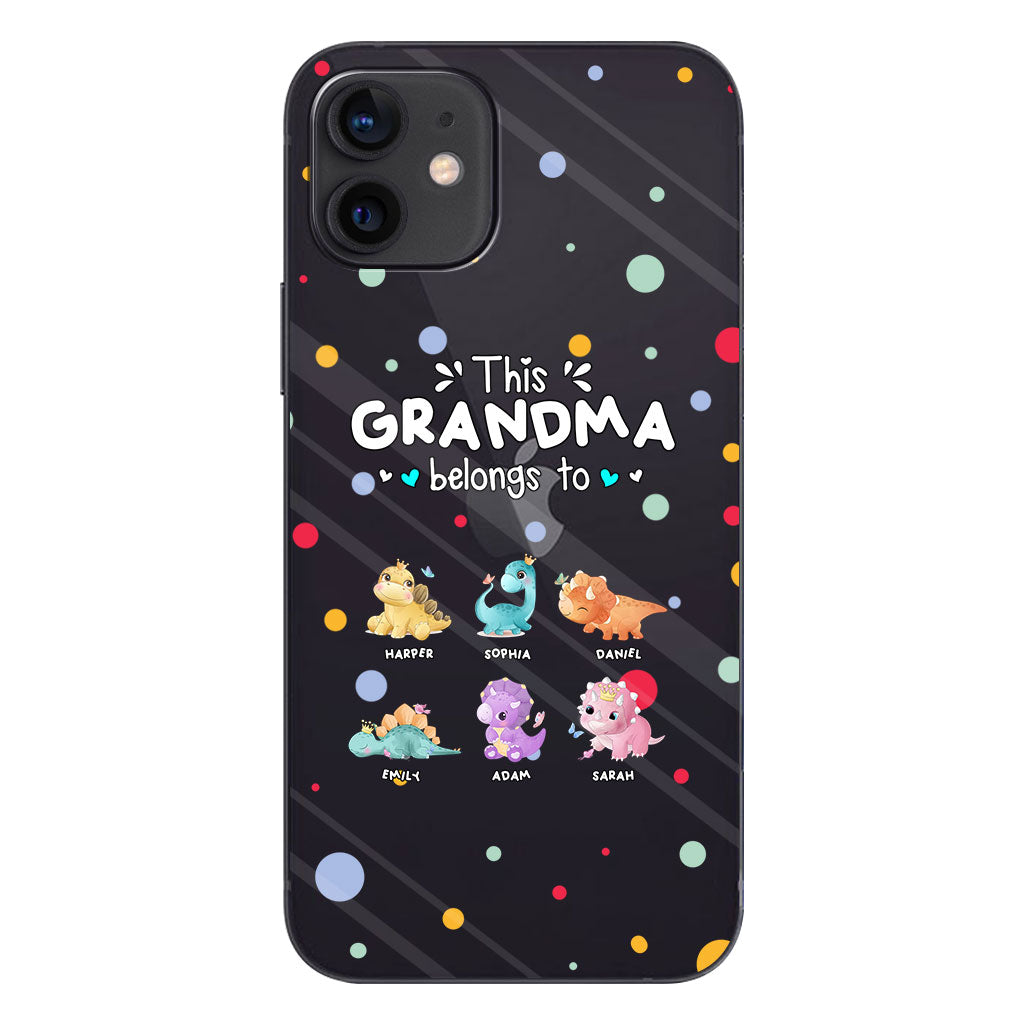 This Grandma Belongs To - Gift for grandma, aunt, uncle, grandpa, mom, dad - Personalized Clear Phone Case