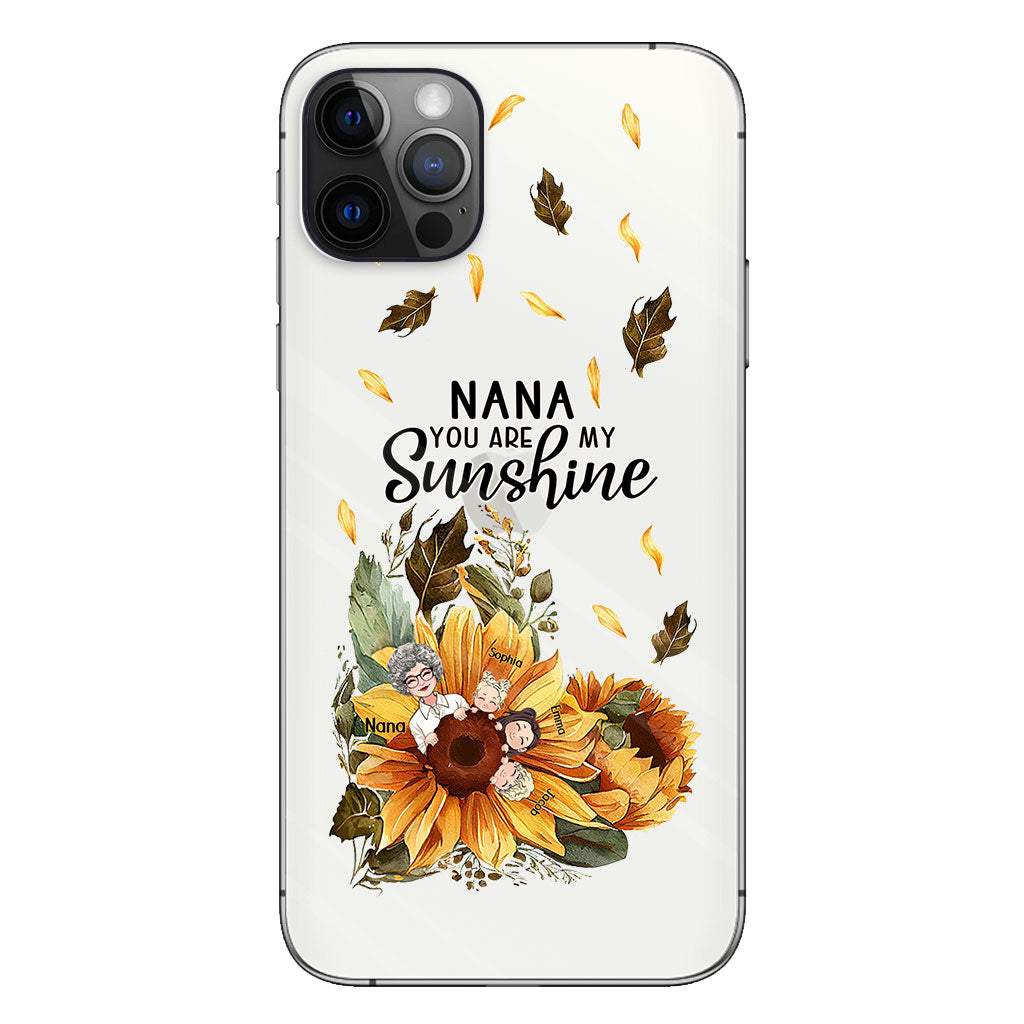 Nana You Are My Sunshine - Personalized Grandma Clear Phone Case
