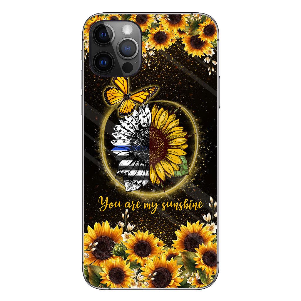 You Are My Sunshine Sunflower Blue Line - Police Officer Phone Case 112021