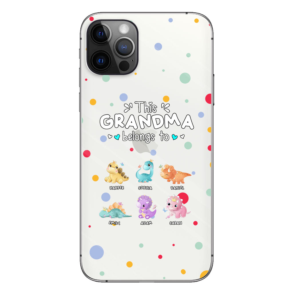 This Grandma Belongs To - Gift for grandma, aunt, uncle, grandpa, mom, dad - Personalized Clear Phone Case