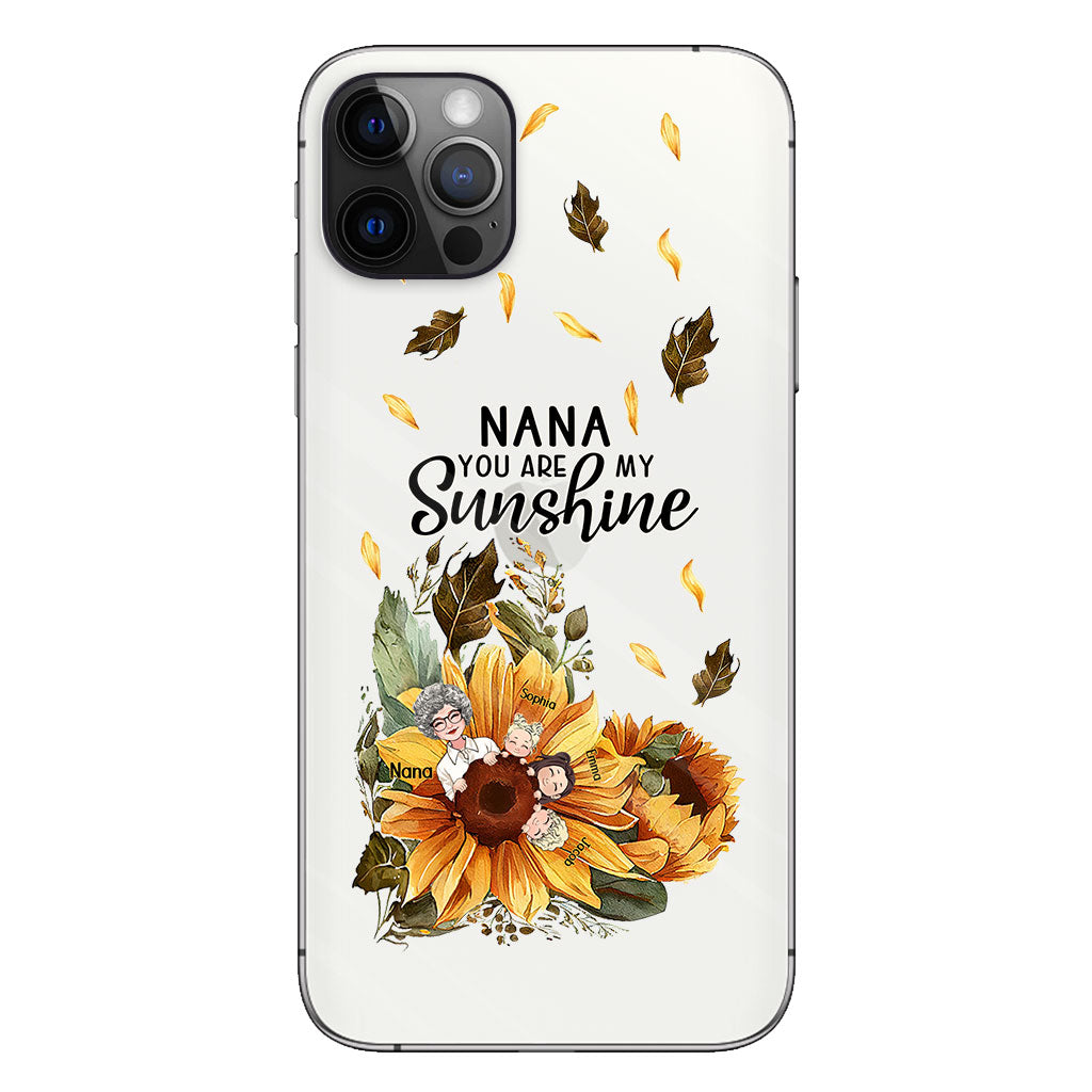 Nana You Are My Sunshine - Personalized Grandma Clear Phone Case