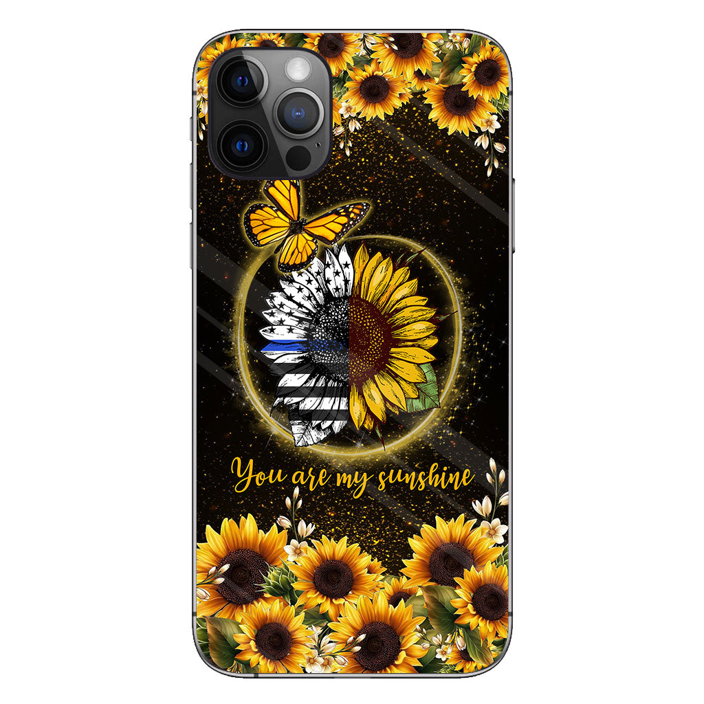 You Are My Sunshine Sunflower Blue Line - Police Officer Phone Case 112021