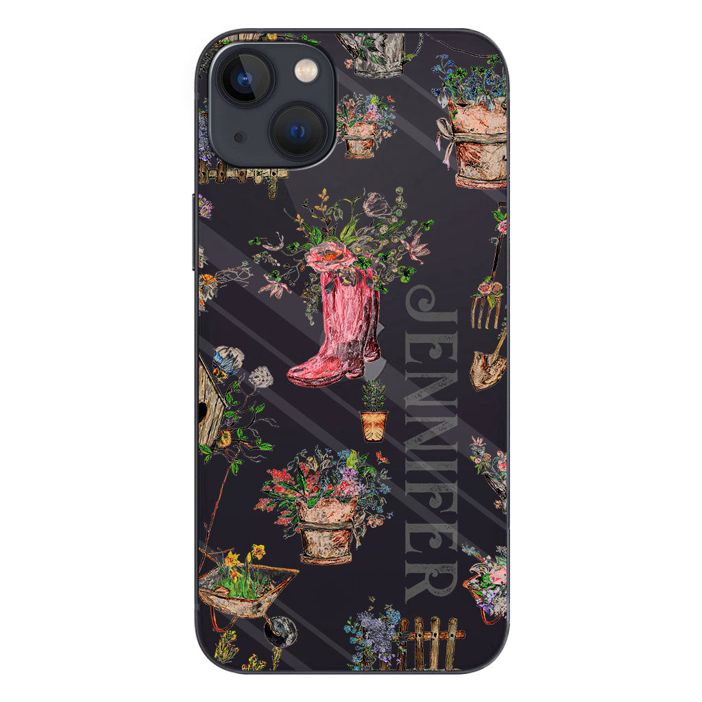 Lovely Gardening Items - Personalized Gardening Clear Phone Case