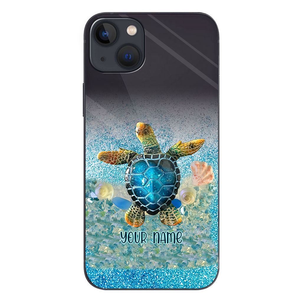 Under The Sea - Personalized Turtle Clear Phone Case