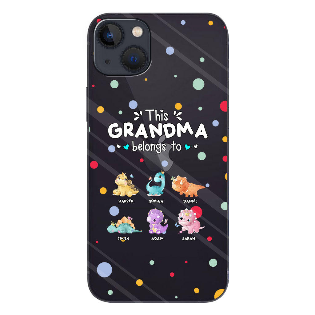 This Grandma Belongs To - Gift for grandma, aunt, uncle, grandpa, mom, dad - Personalized Clear Phone Case