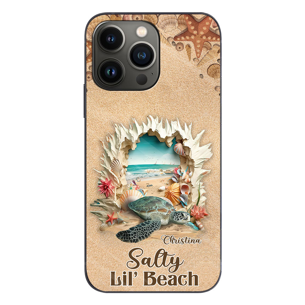 Salty Lil' Beach 3D Effect Pattern - Personalized Turtle Phone Case