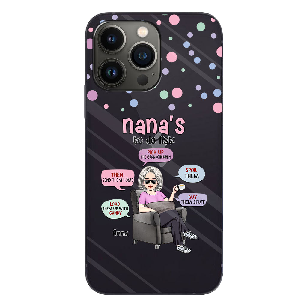 Nana's To Do List - Personalized Grandma Clear Phone Case