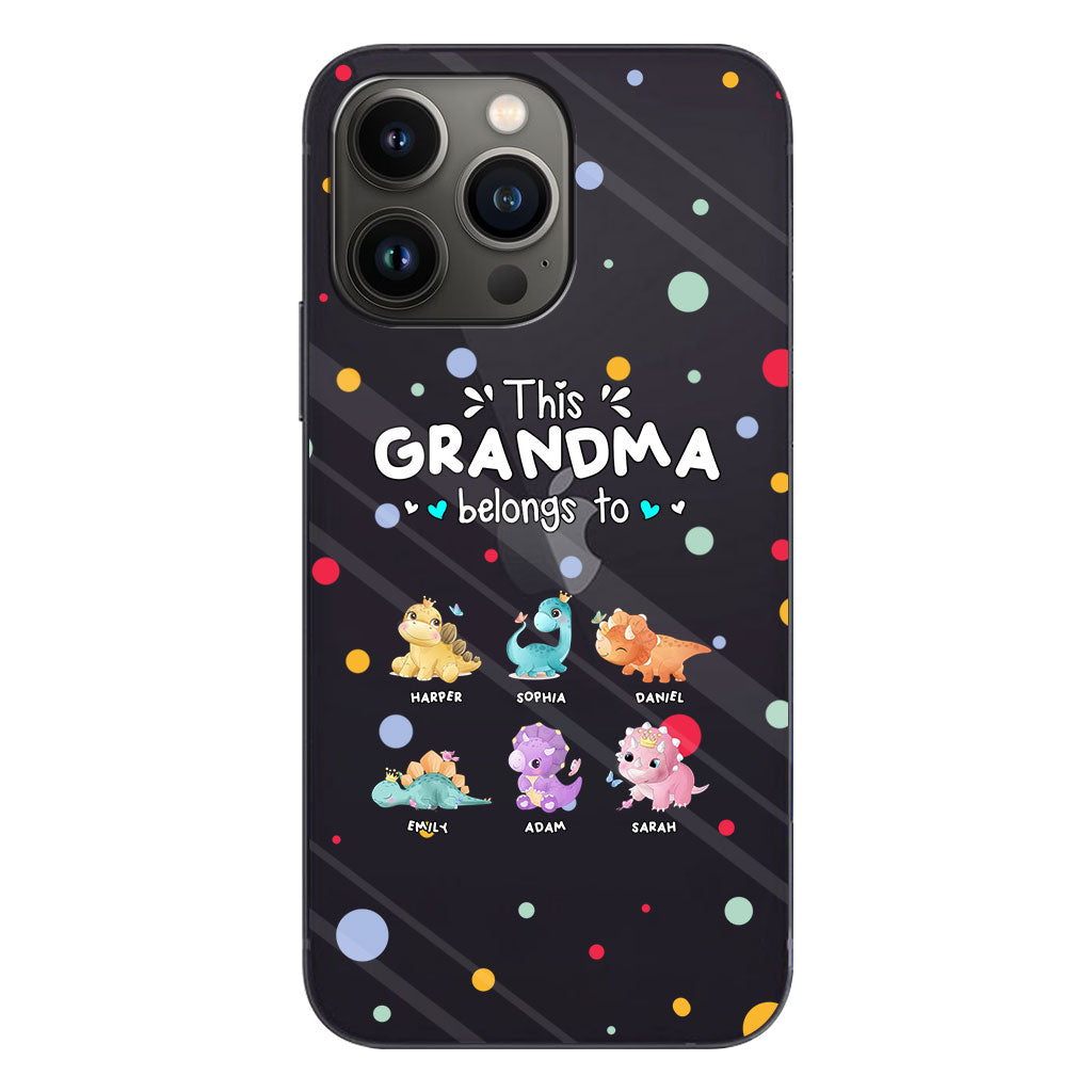 This Grandma Belongs To - Gift for grandma, aunt, uncle, grandpa, mom, dad - Personalized Clear Phone Case