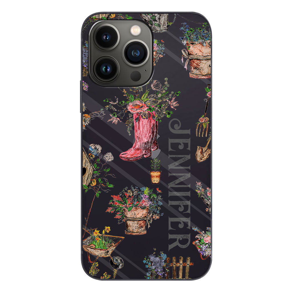 Lovely Gardening Items - Personalized Gardening Clear Phone Case