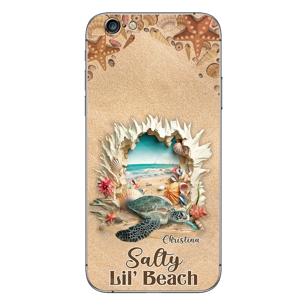 Salty Lil' Beach 3D Effect Pattern - Personalized Turtle Phone Case