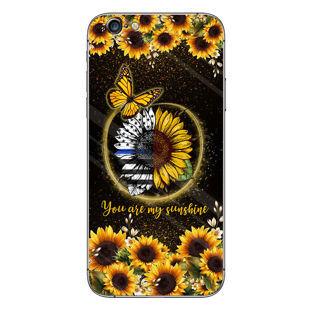 You Are My Sunshine Sunflower Blue Line - Police Officer Phone Case 112021