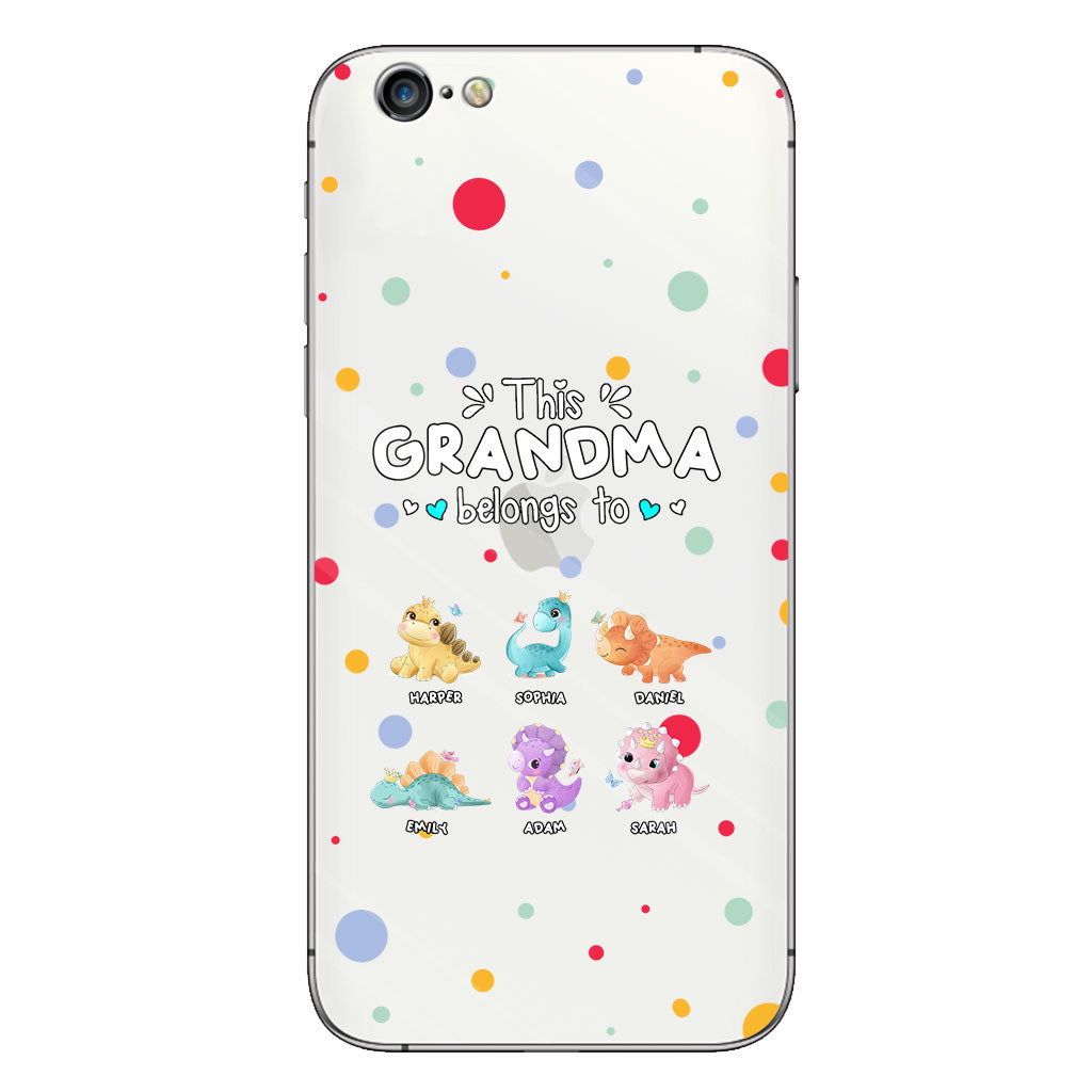 This Grandma Belongs To - Gift for grandma, aunt, uncle, grandpa, mom, dad - Personalized Clear Phone Case