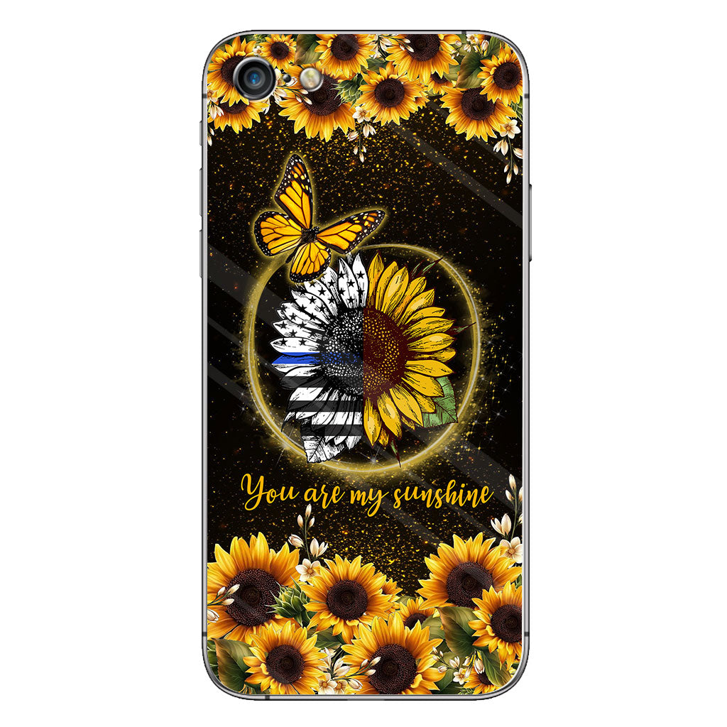You Are My Sunshine Sunflower Blue Line - Police Officer Phone Case 112021