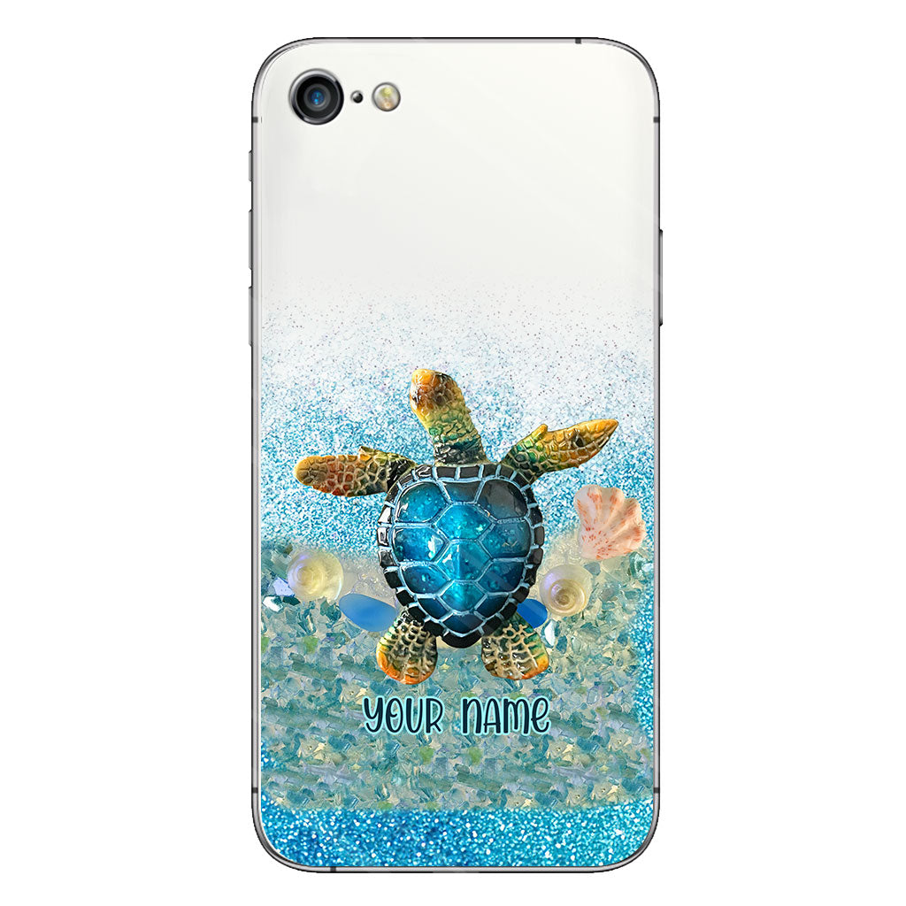 Under The Sea - Personalized Turtle Clear Phone Case