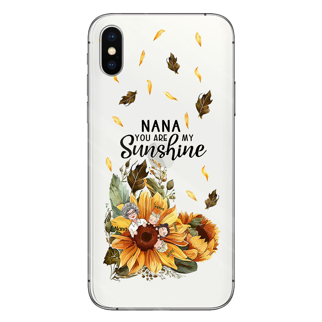 Nana You Are My Sunshine - Personalized Grandma Clear Phone Case