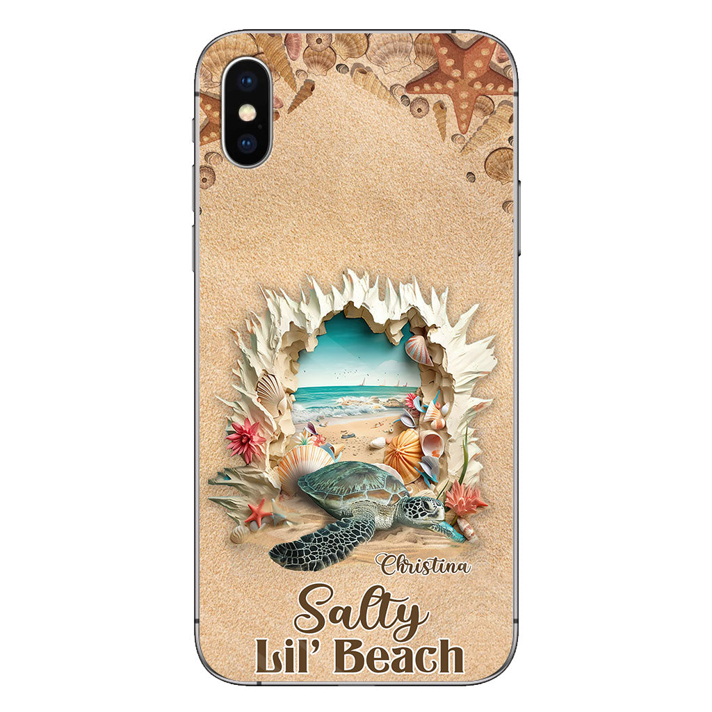 Salty Lil' Beach 3D Effect Pattern - Personalized Turtle Phone Case
