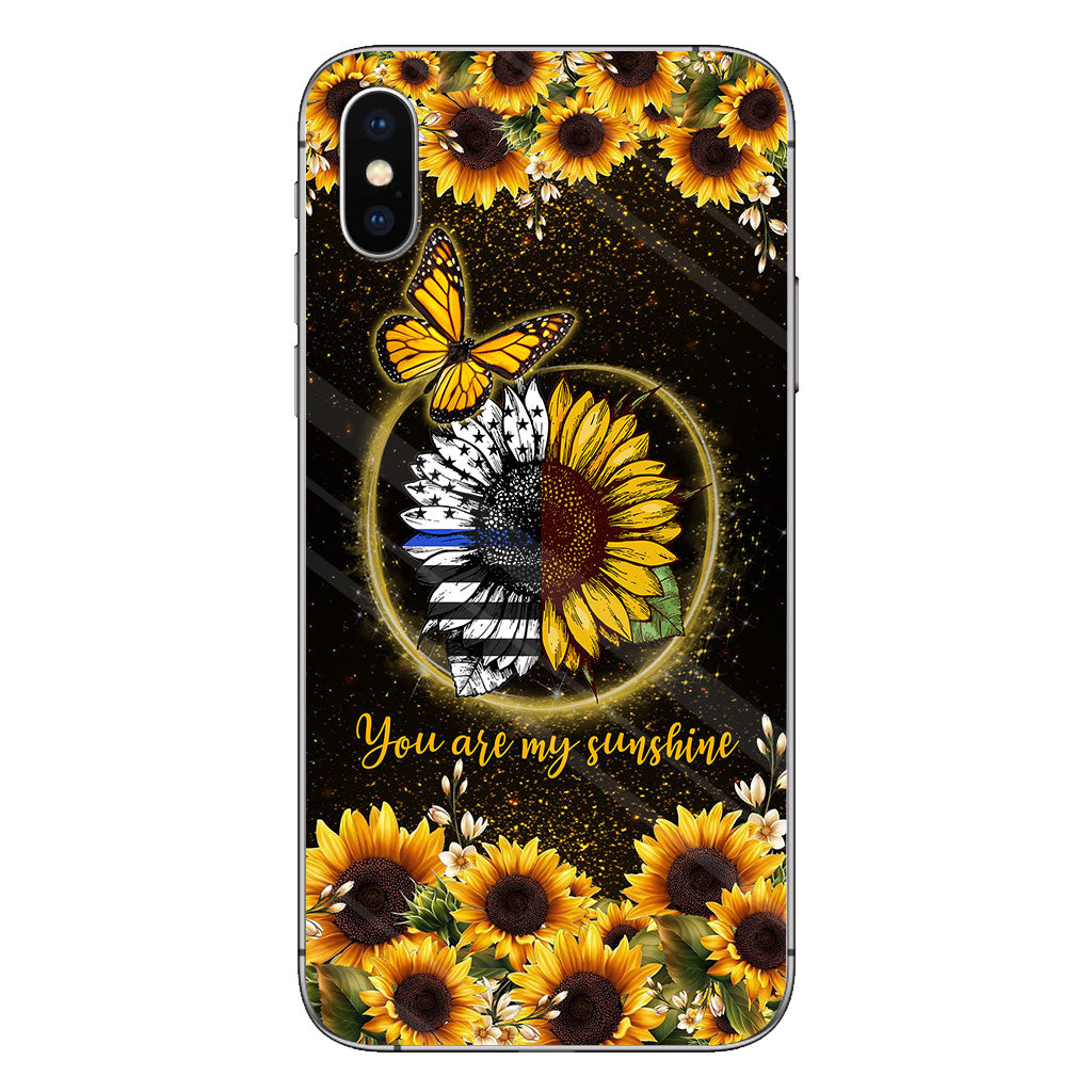 You Are My Sunshine Sunflower Blue Line - Police Officer Phone Case 112021