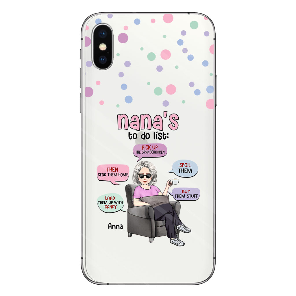 Nana's To Do List - Personalized Grandma Clear Phone Case