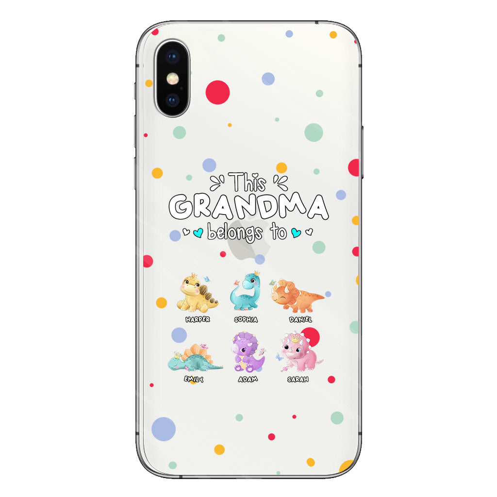 This Grandma Belongs To - Gift for grandma, aunt, uncle, grandpa, mom, dad - Personalized Clear Phone Case