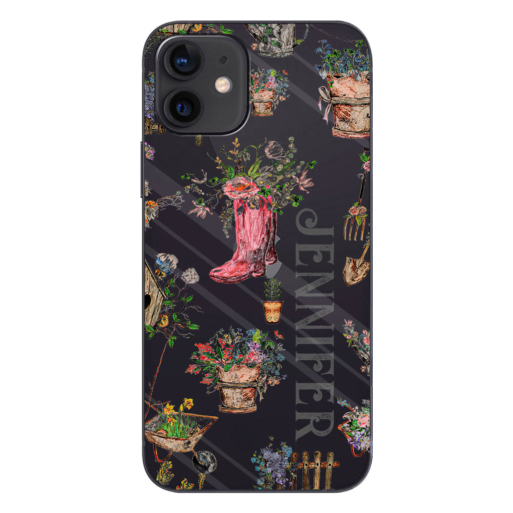 Lovely Gardening Items - Personalized Gardening Clear Phone Case