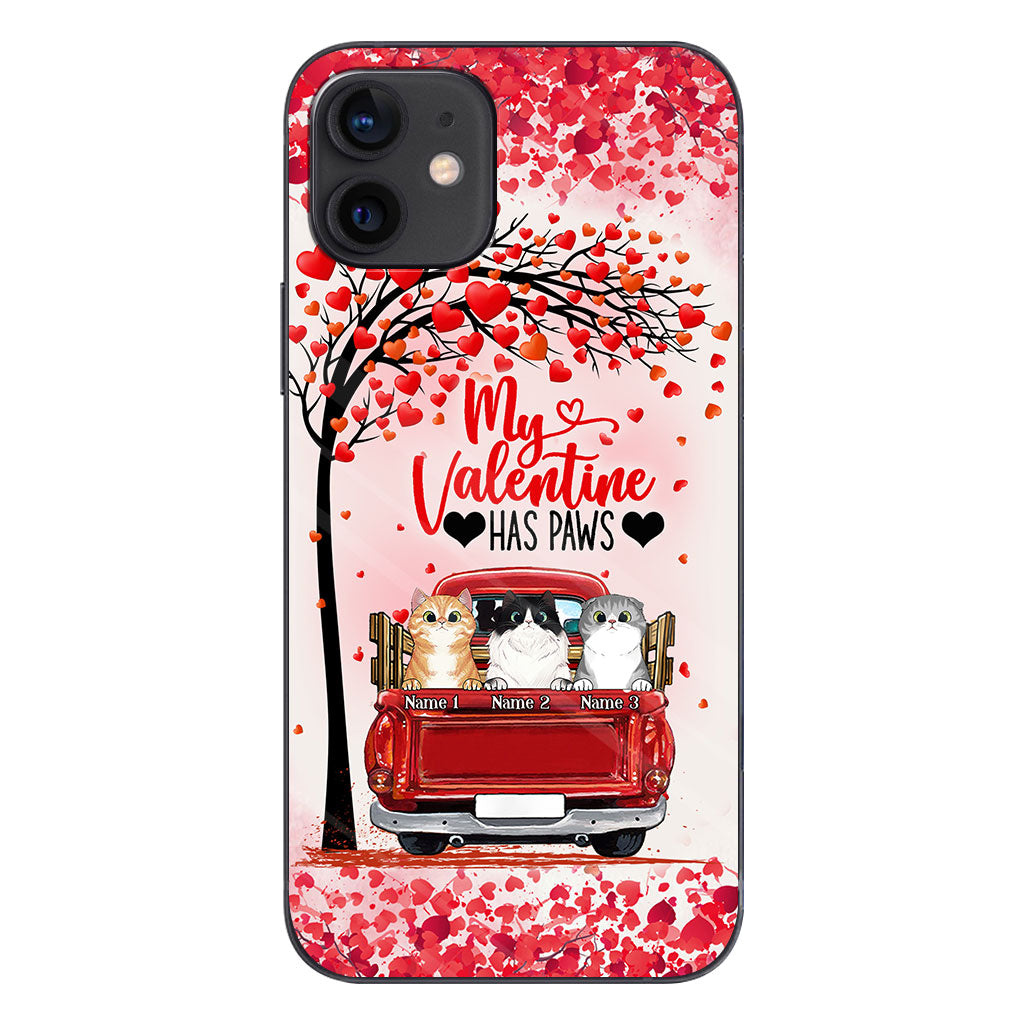 My Valentine Has Paws - Personalized Cat Phone Case
