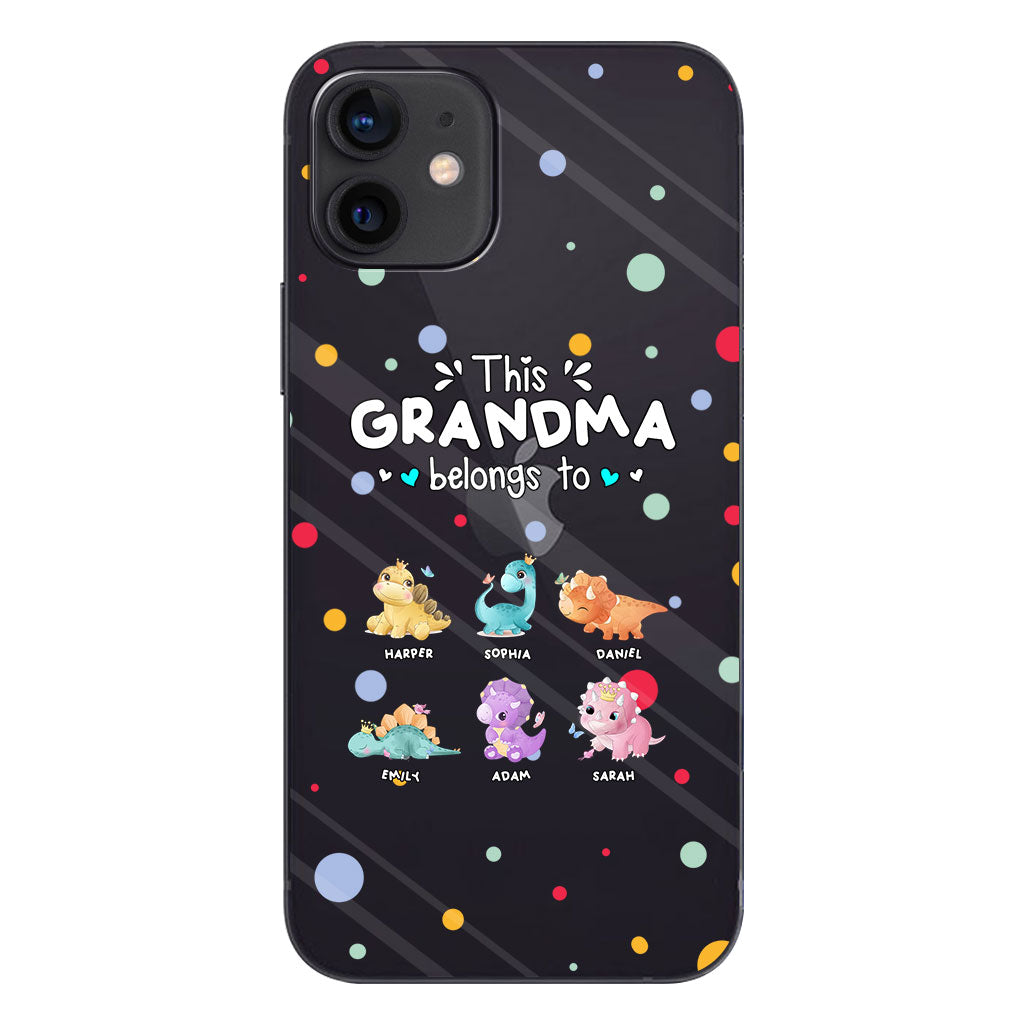 This Grandma Belongs To - Gift for grandma, aunt, uncle, grandpa, mom, dad - Personalized Clear Phone Case