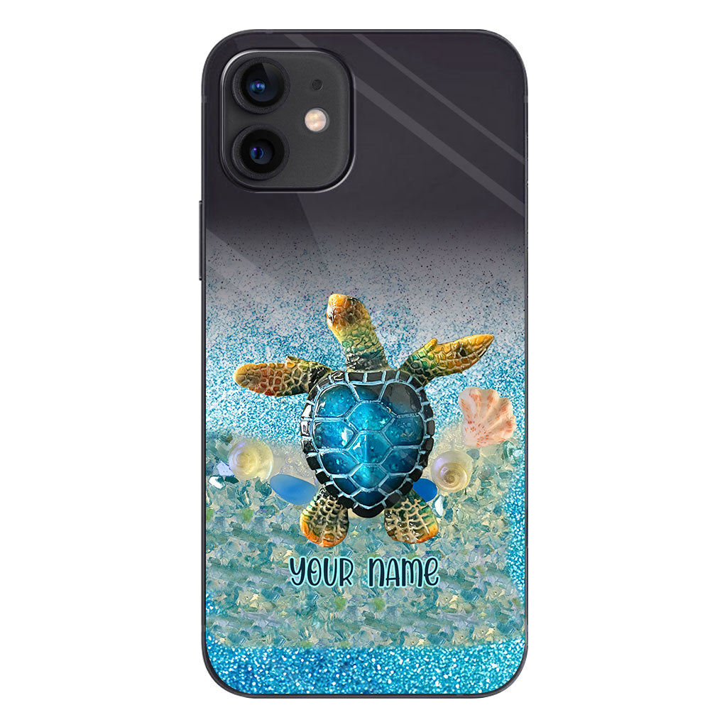 Under The Sea - Personalized Turtle Clear Phone Case