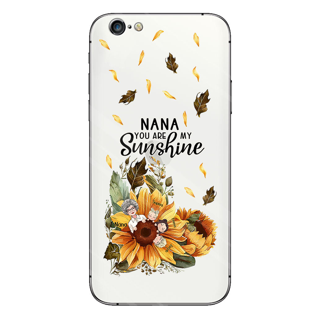 Nana You Are My Sunshine - Personalized Grandma Clear Phone Case