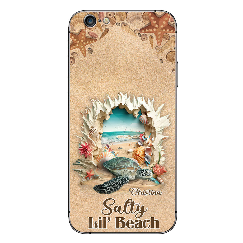 Salty Lil' Beach 3D Effect Pattern - Personalized Turtle Phone Case