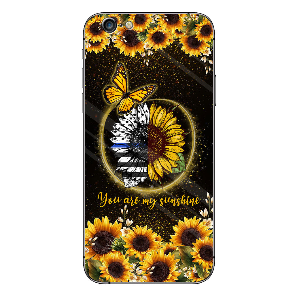 You Are My Sunshine Sunflower Blue Line - Police Officer Phone Case 112021