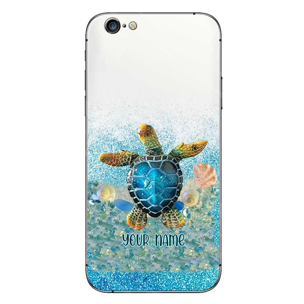 Under The Sea - Personalized Turtle Clear Phone Case