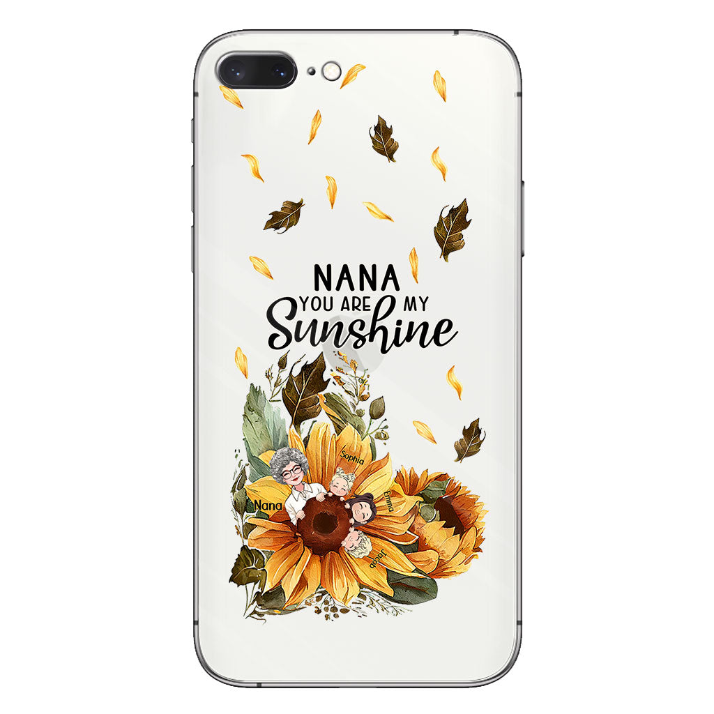 Nana You Are My Sunshine - Personalized Grandma Clear Phone Case