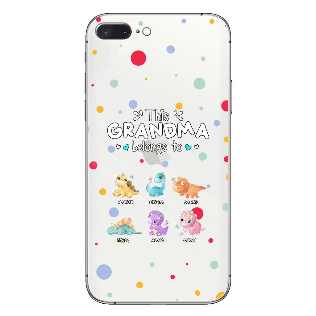 This Grandma Belongs To - Gift for grandma, aunt, uncle, grandpa, mom, dad - Personalized Clear Phone Case