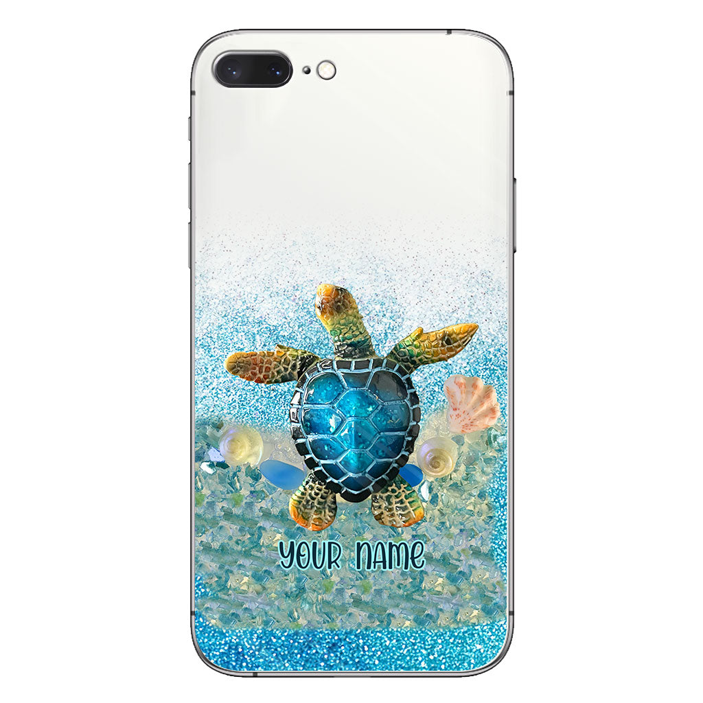 Under The Sea - Personalized Turtle Clear Phone Case
