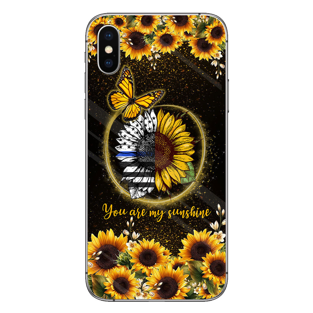 You Are My Sunshine Sunflower Blue Line - Police Officer Phone Case 112021