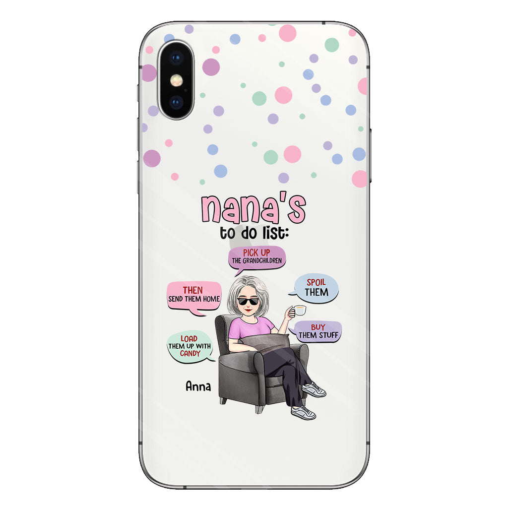 Nana's To Do List - Personalized Grandma Clear Phone Case