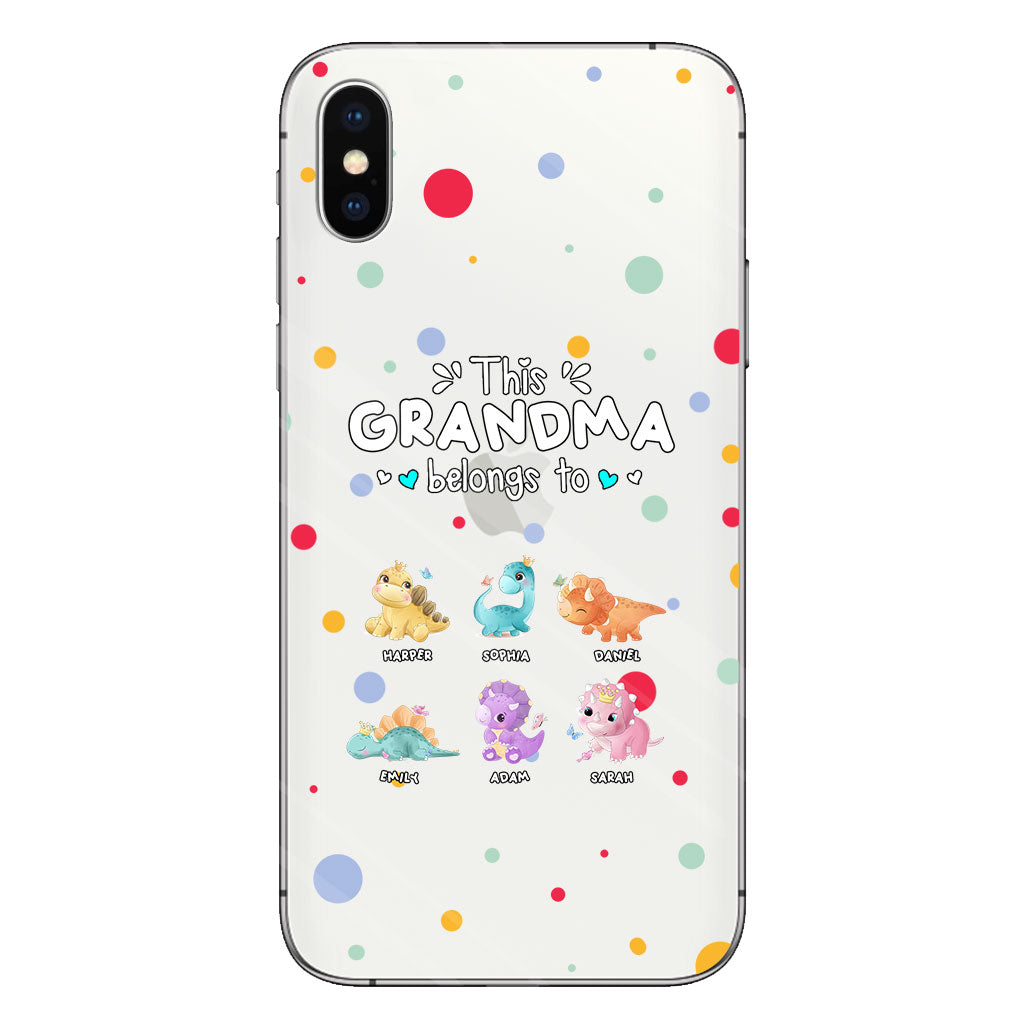 This Grandma Belongs To - Gift for grandma, aunt, uncle, grandpa, mom, dad - Personalized Clear Phone Case