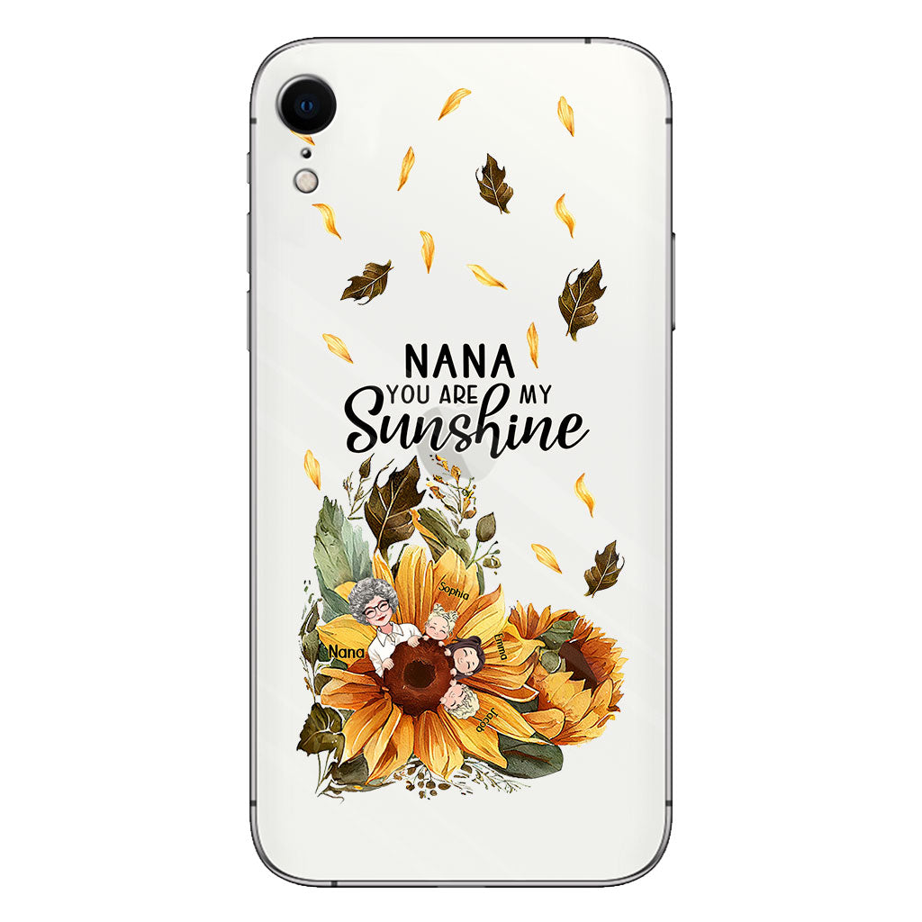 Nana You Are My Sunshine - Personalized Grandma Clear Phone Case