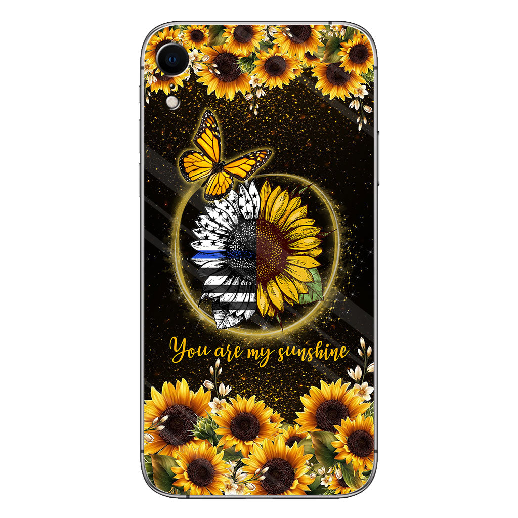 You Are My Sunshine Sunflower Blue Line - Police Officer Phone Case 112021