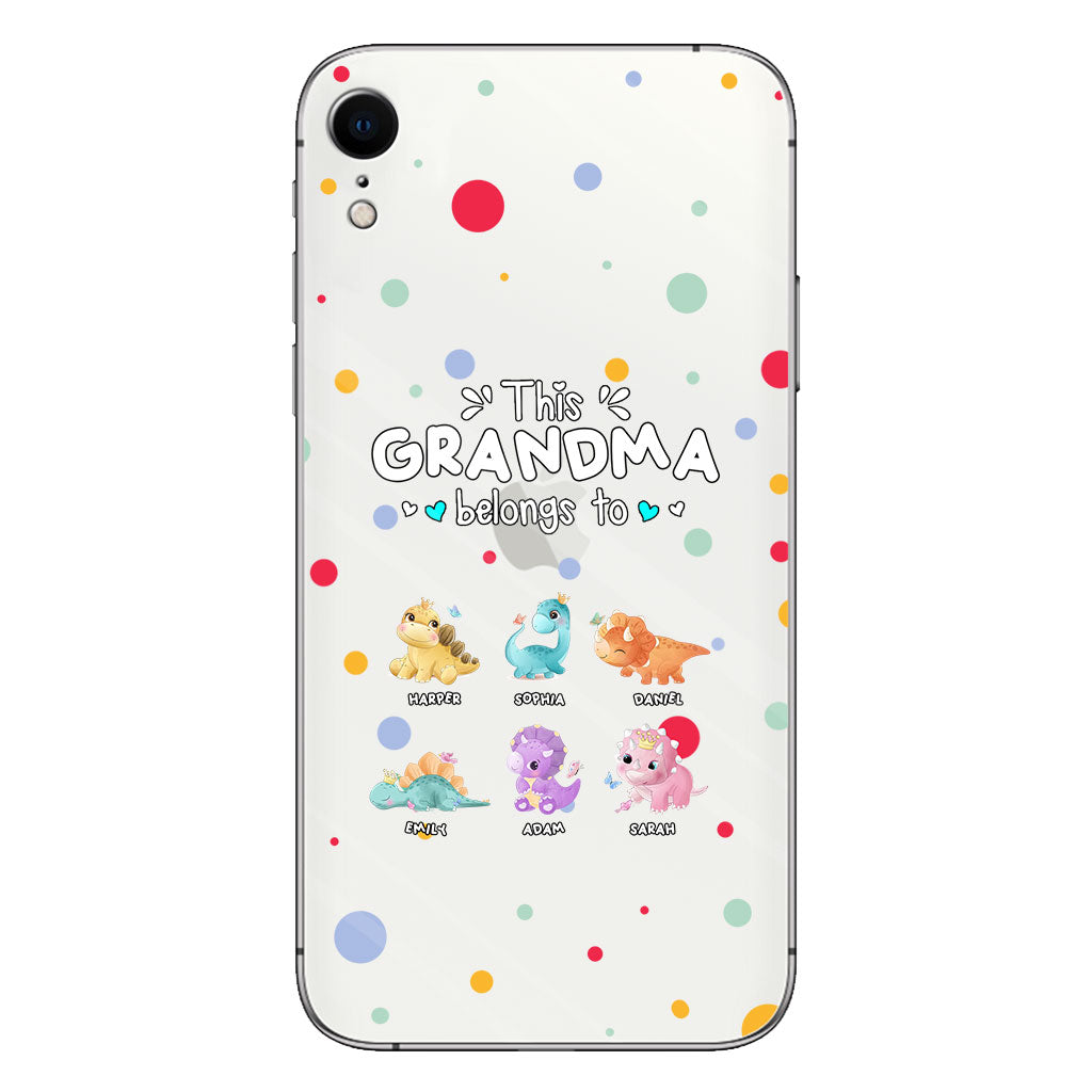 This Grandma Belongs To - Gift for grandma, aunt, uncle, grandpa, mom, dad - Personalized Clear Phone Case