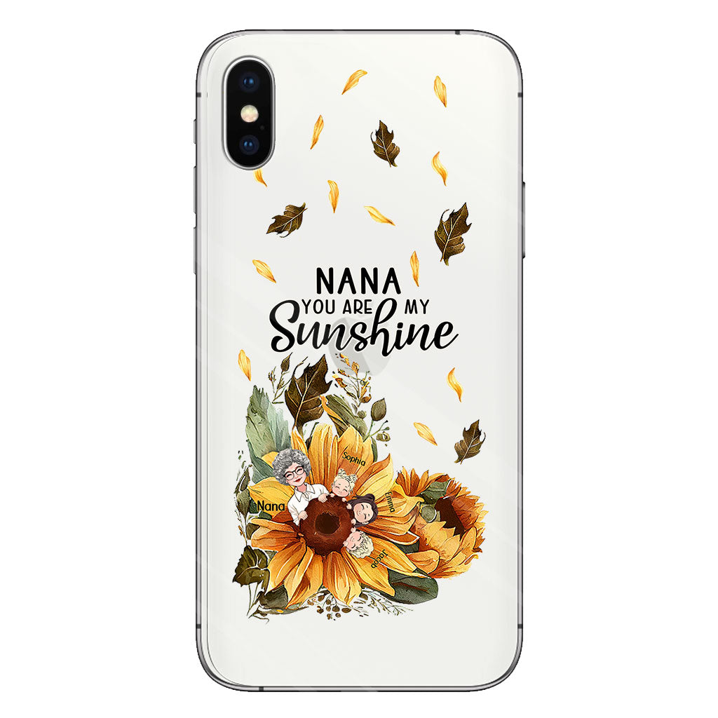 Nana You Are My Sunshine - Personalized Grandma Clear Phone Case